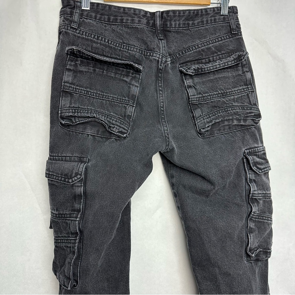 Y2K Men’s Denim Cargo style Black‎ Pants - Picture 16 of 16